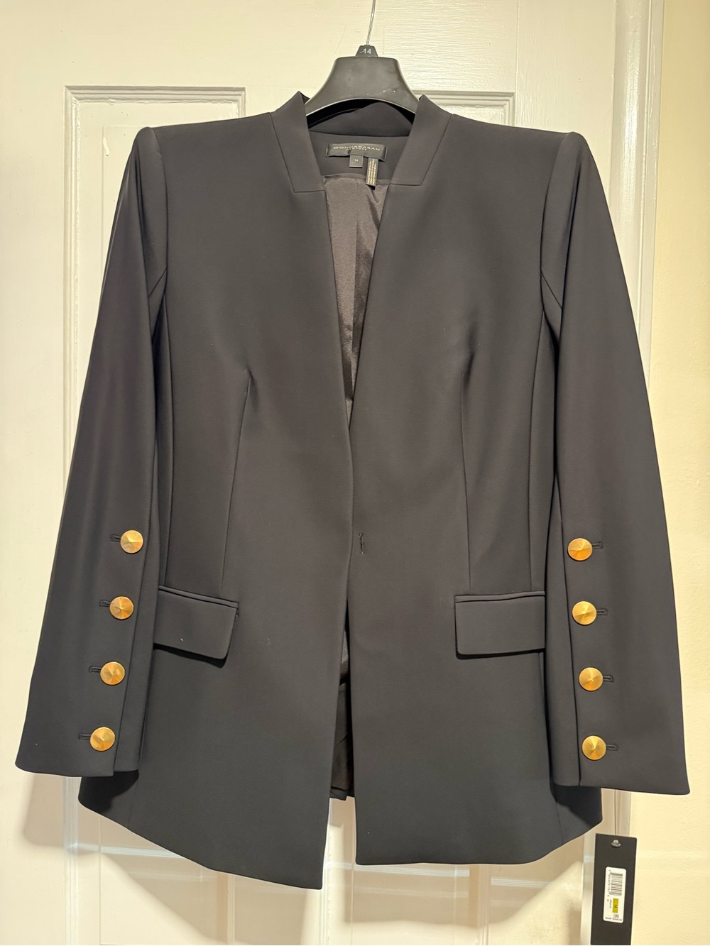 Donna Karan Black Blazer with Gold Sleeve Buttons